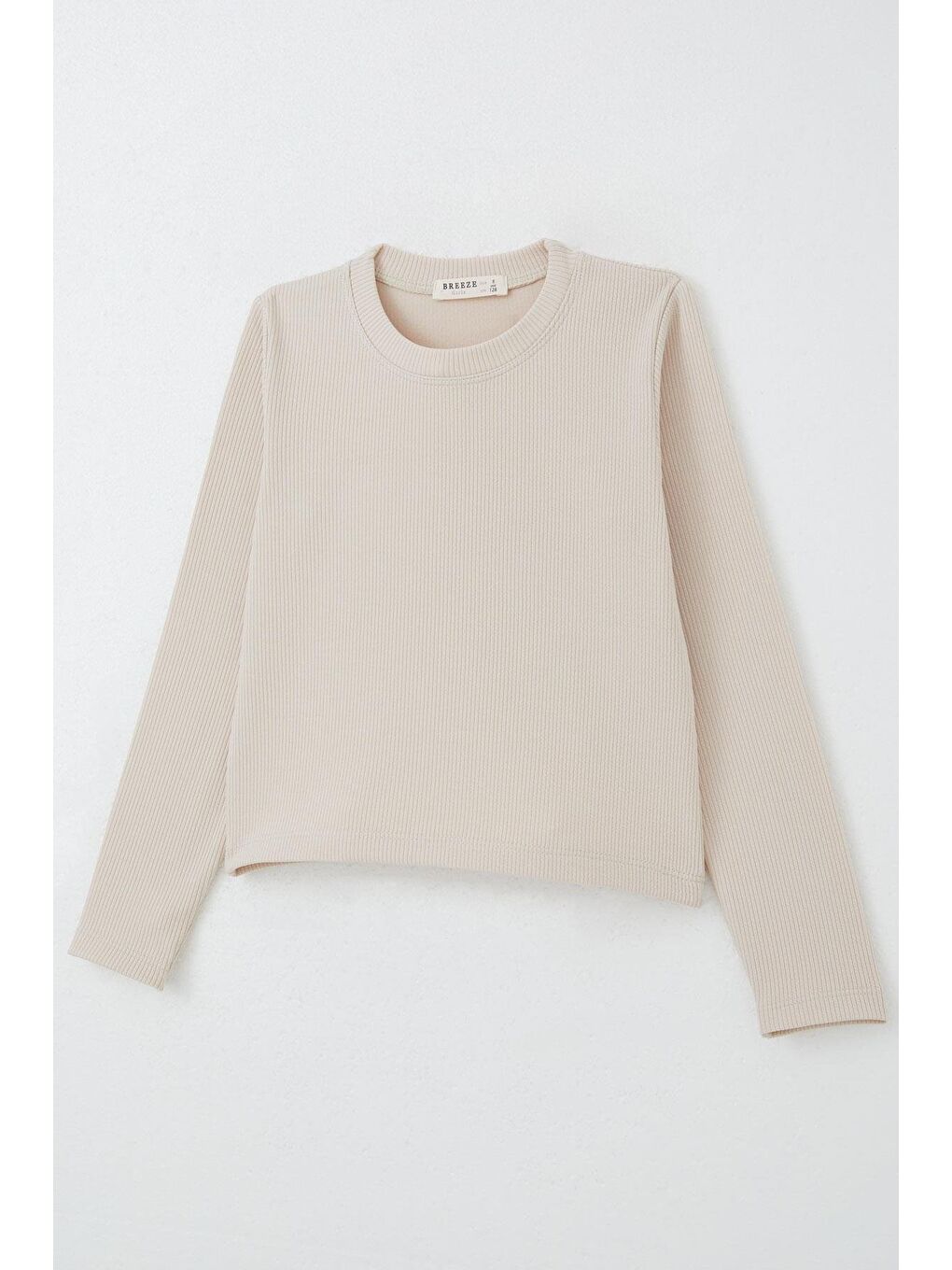 Kız Çocuk Uzun Kollu Tişört Kemer Boy Basic Bej (9-14 Yaş)-4