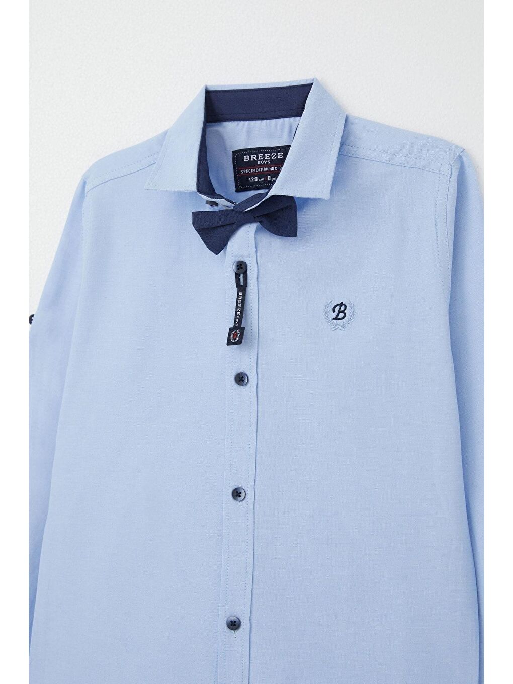 Erkek Çocuk Gömlek Papyonlu Açık Mavi (8-12 Yaş)-5