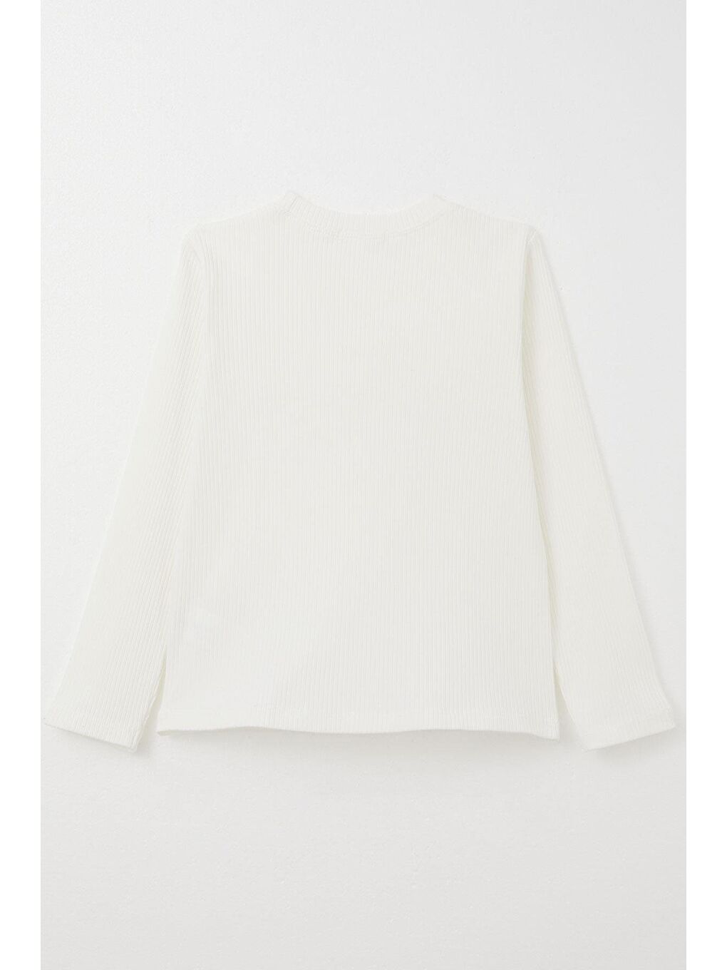 Kız Çocuk Uzun Kollu Tişört Gül Aksesuarlı Ekru (9-12 Yaş)-5