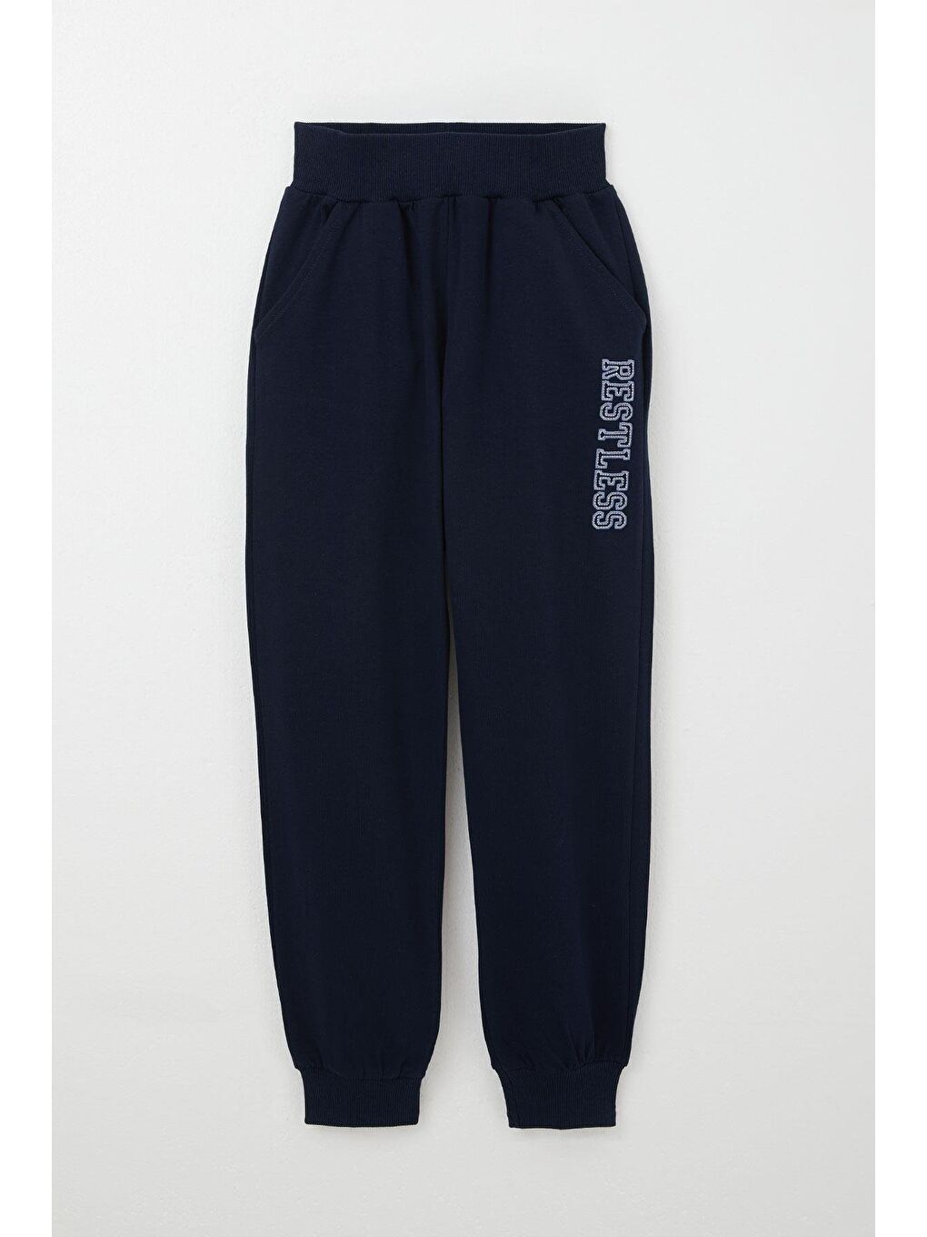 Erkek Çocuk Eşofman Takım Yazı Baskılı Cepli İndigo (5 Yaş)-5