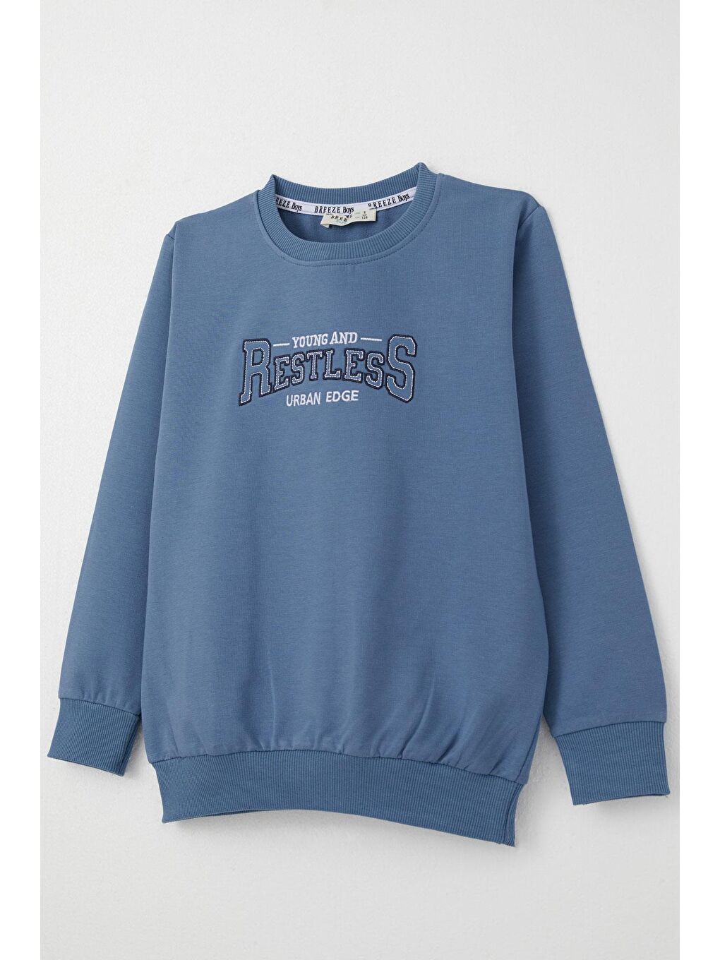 Erkek Çocuk Eşofman Takım Yazı Baskılı Cepli İndigo (5 Yaş)-8