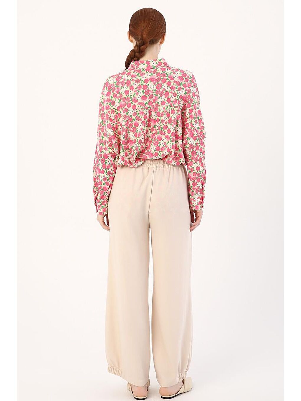 Açık Bej-Büyük Cepli Doğal Kumaş Pantolon-3