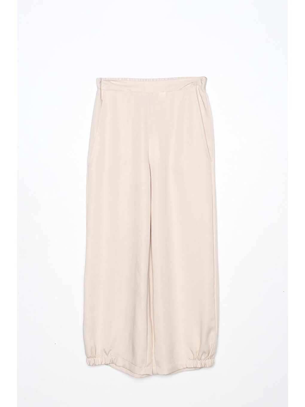 Açık Bej-Büyük Cepli Doğal Kumaş Pantolon-5