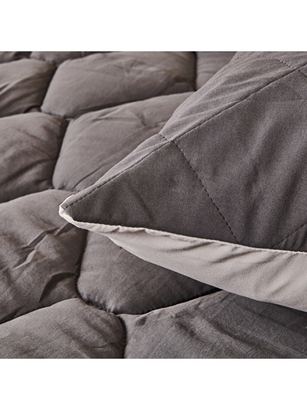 Soft Konfor Tek Kişilik Uyku Seti - Antrasit / Gri-1