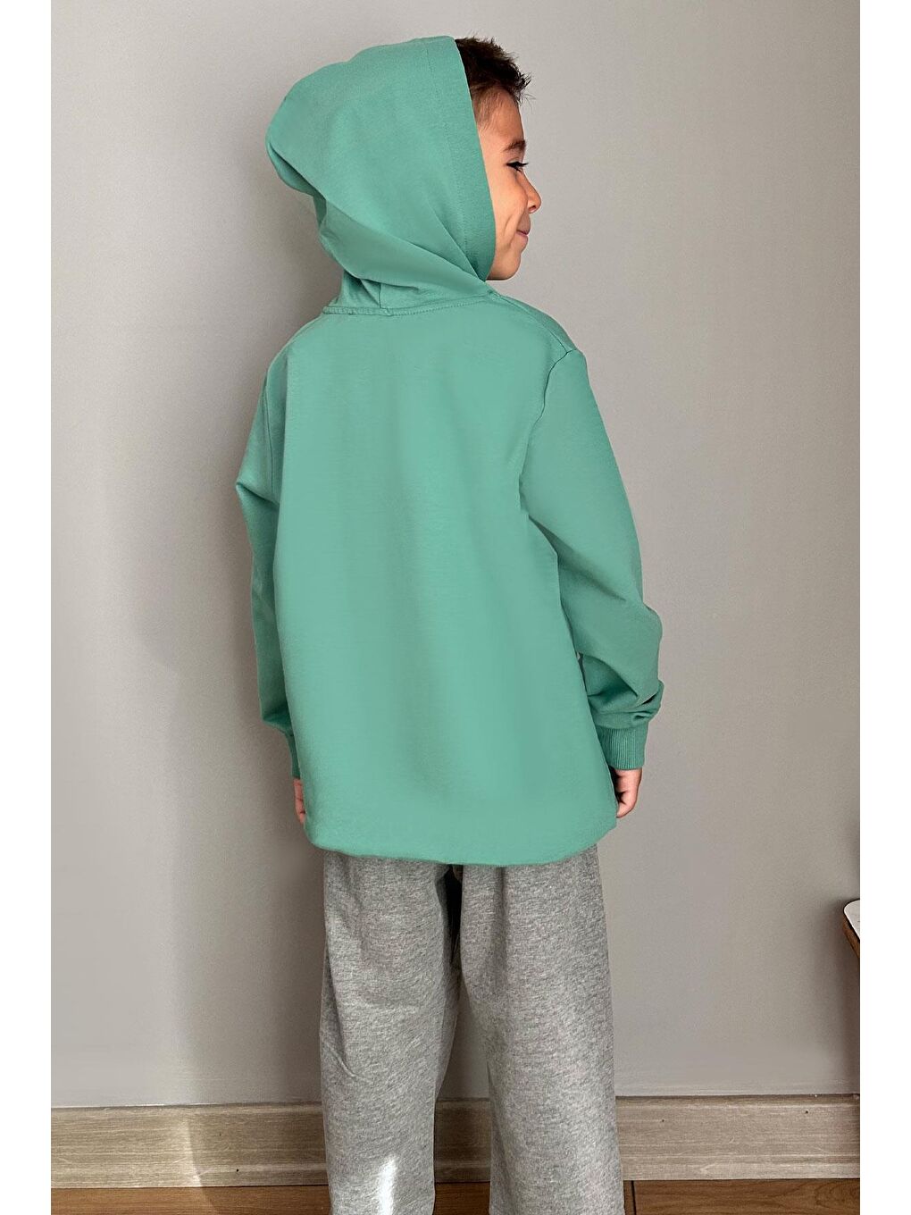 Erkek Çocuk Eşofman Takım Oyun Temalı Önden Cepli Mint Yeşili (5-9 Yaş)-2