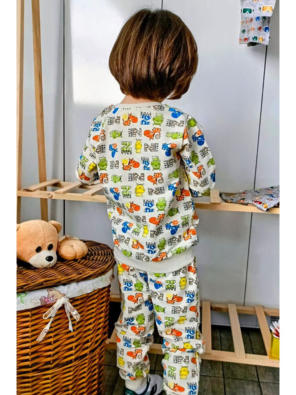 Ekru Erkek Çocuk Eşofman Takımı Zebra Macerası Krem (1.5-3 Yaş)-1