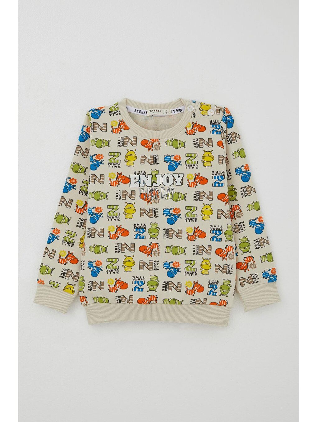 Ekru Erkek Çocuk Eşofman Takımı Zebra Macerası Krem (1.5-3 Yaş)-3