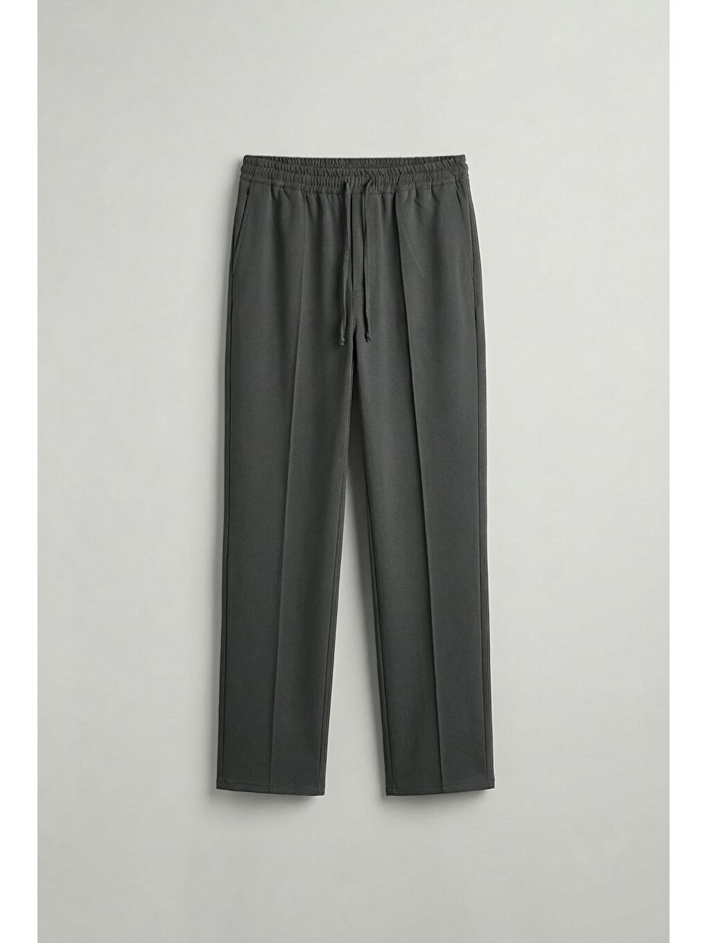 Gri Erkek Beli Lastikli Baggy Pantolon Füme