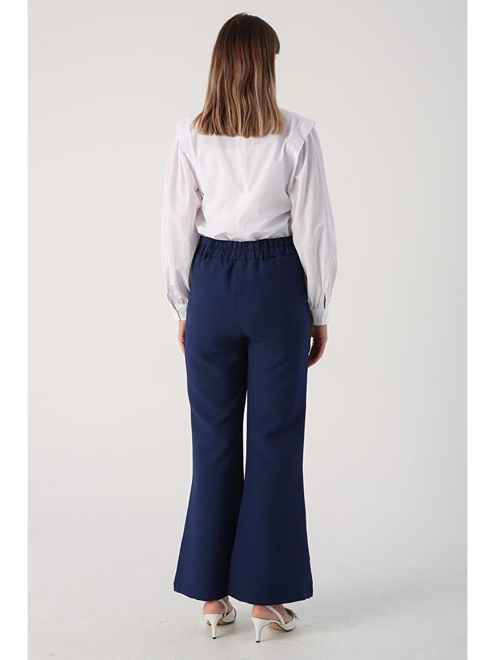 İndigo-İspanyol Paça Rahat Pantolon-3