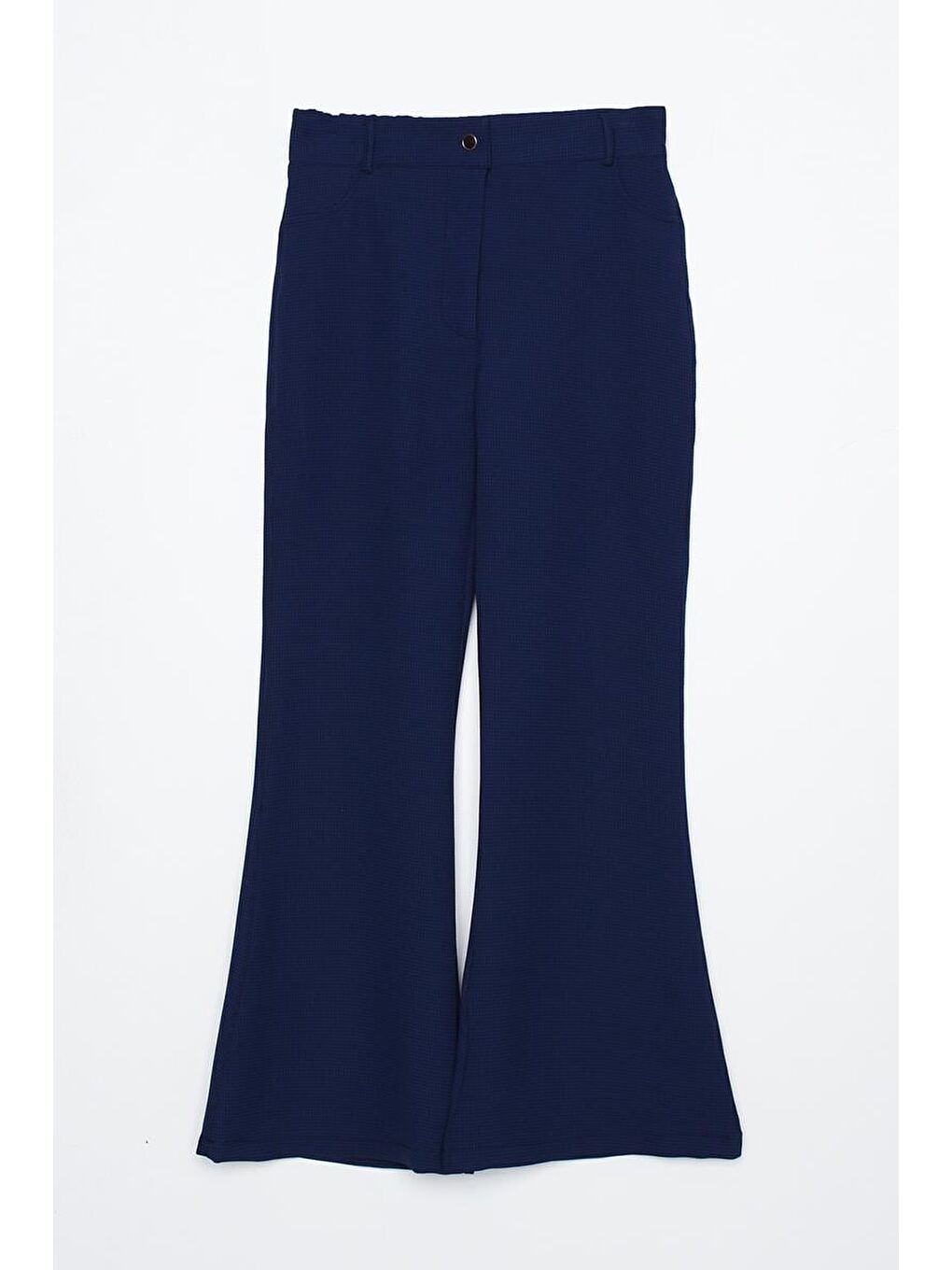 İndigo-İspanyol Paça Rahat Pantolon-5