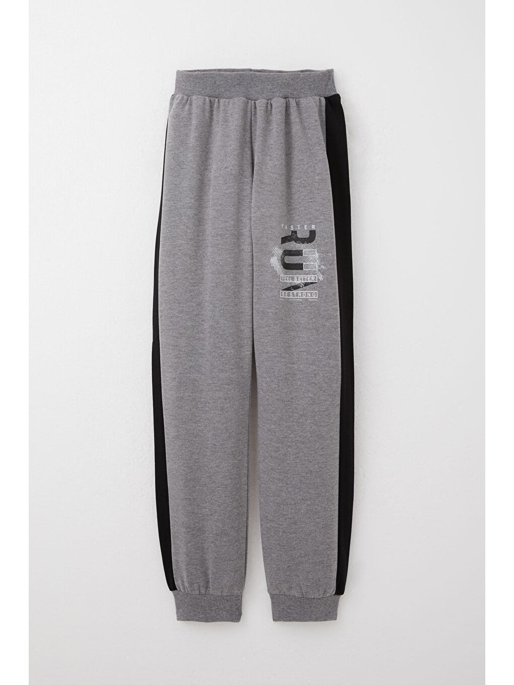 Erkek Çocuk Eşofman Takım Kapüşonlu Başarı Temalı Yazı Baskılı Koyu Gri Melanj (6-9 Yaş)-5