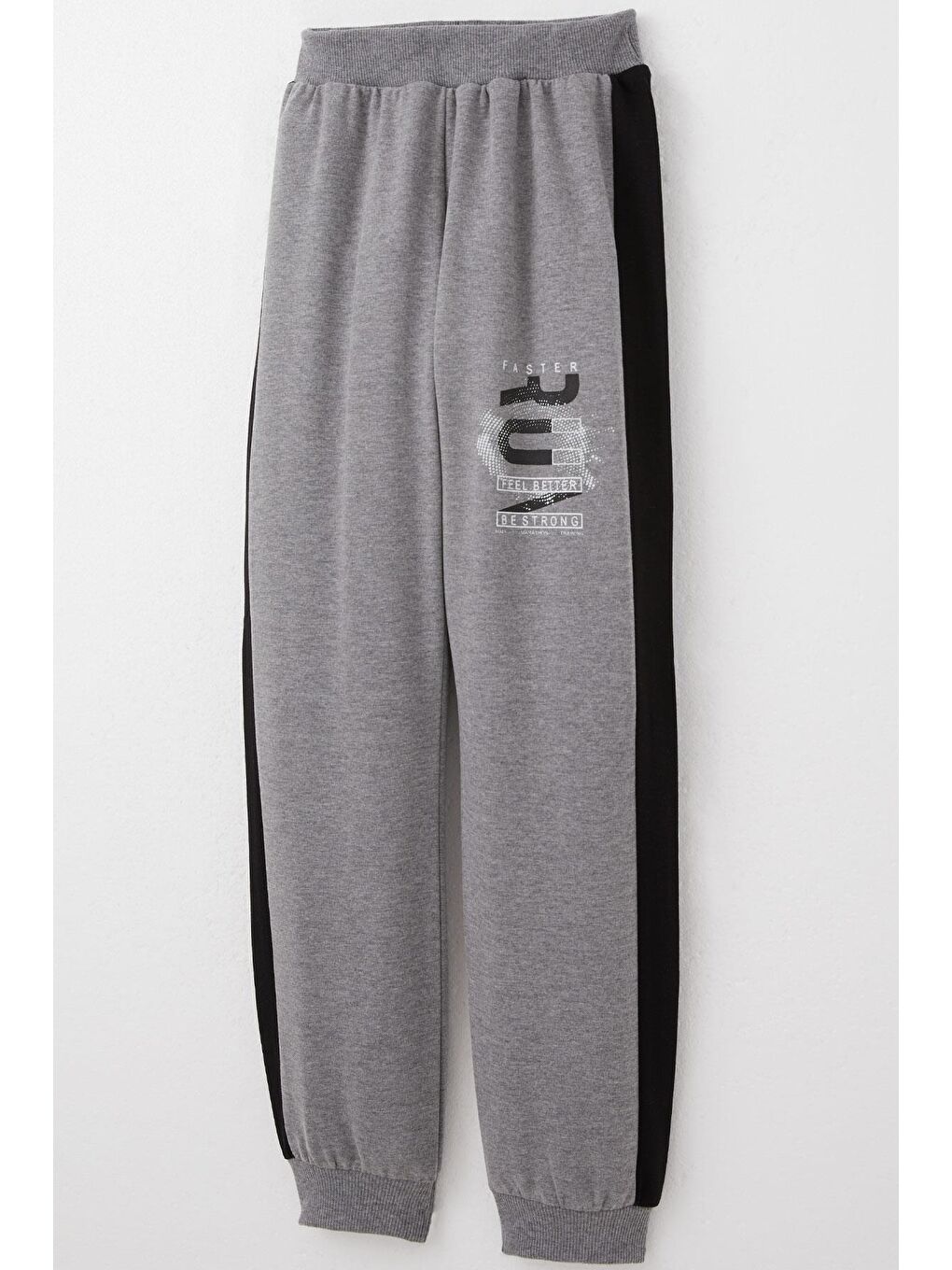 Erkek Çocuk Eşofman Takım Kapüşonlu Başarı Temalı Yazı Baskılı Koyu Gri Melanj (6-9 Yaş)-9