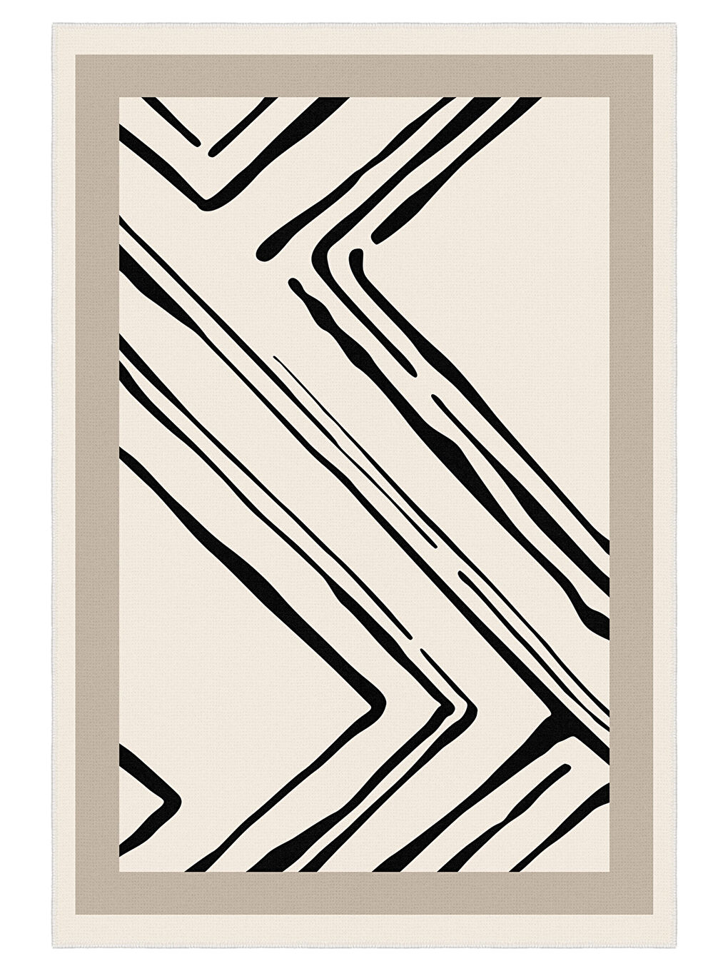 Ekru Modern Dekoratif Yıkanabilir Kaymaz Taban Halı – İnce, Yumuşak Salon Halısı, Mutfak Halısı ve Yolluk