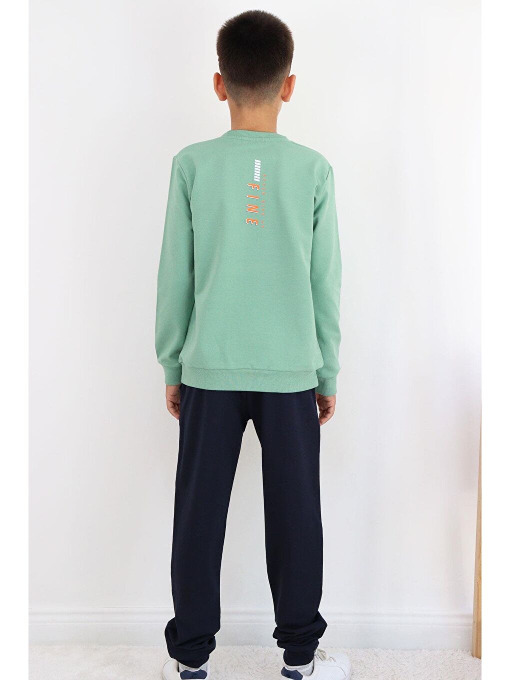 Erkek Çocuk Eşofman Takım Strong Yazı Baskılı Mint Yeşili (9 Yaş)-2
