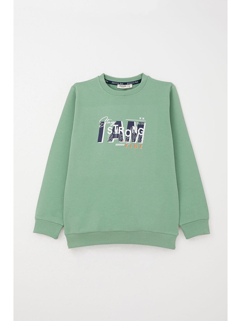 Erkek Çocuk Eşofman Takım Strong Yazı Baskılı Mint Yeşili (9 Yaş)-5