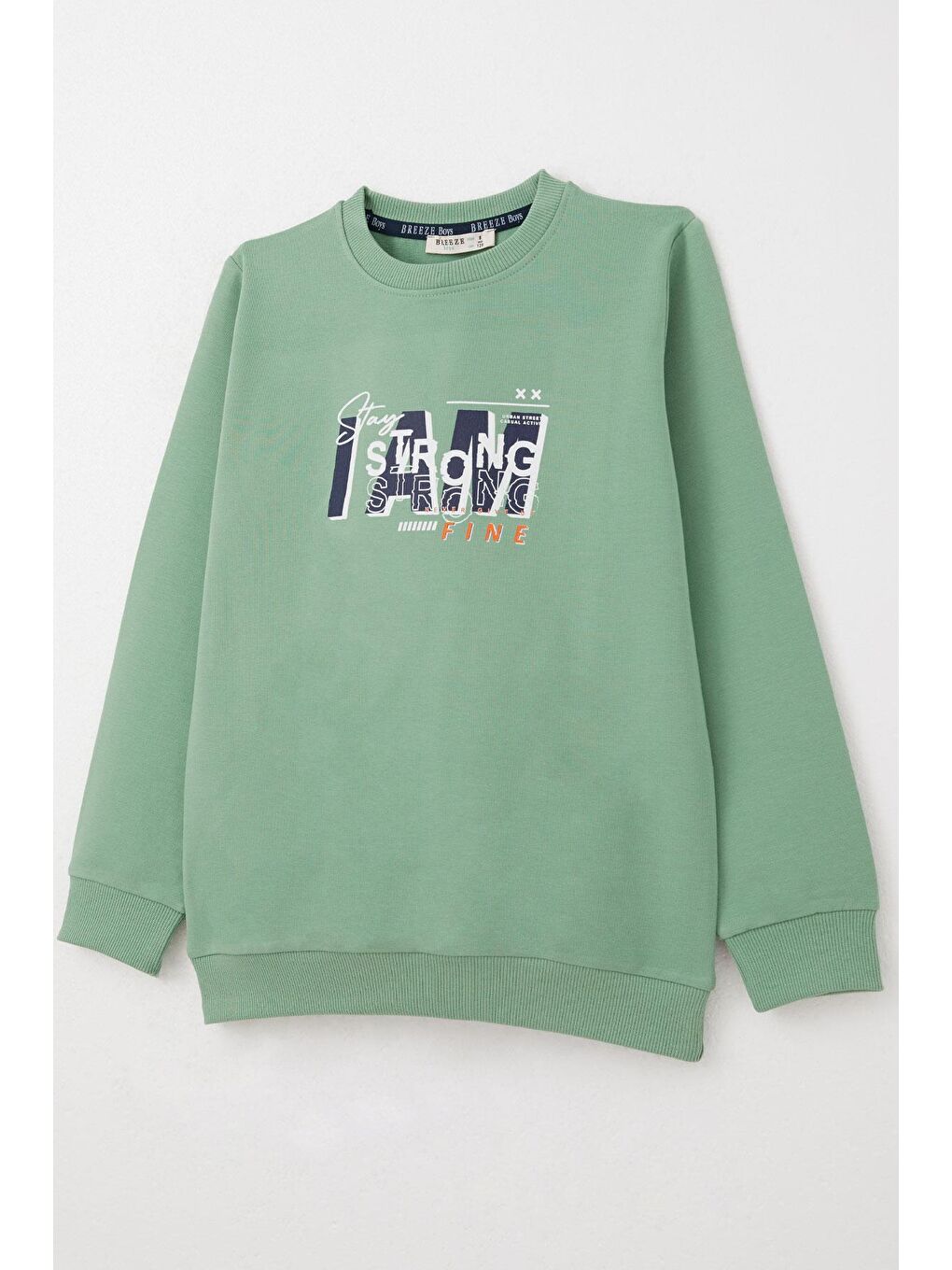 Erkek Çocuk Eşofman Takım Strong Yazı Baskılı Mint Yeşili (9 Yaş)-9