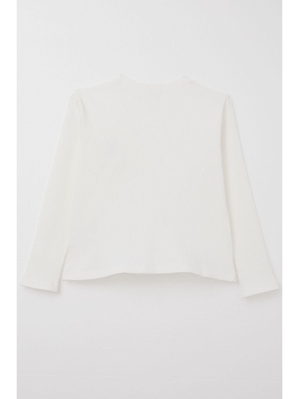 Kız Çocuk Uzun Kollu Bluz Çiçek Aksesuarlı Ekru (9-14 Yaş)-4