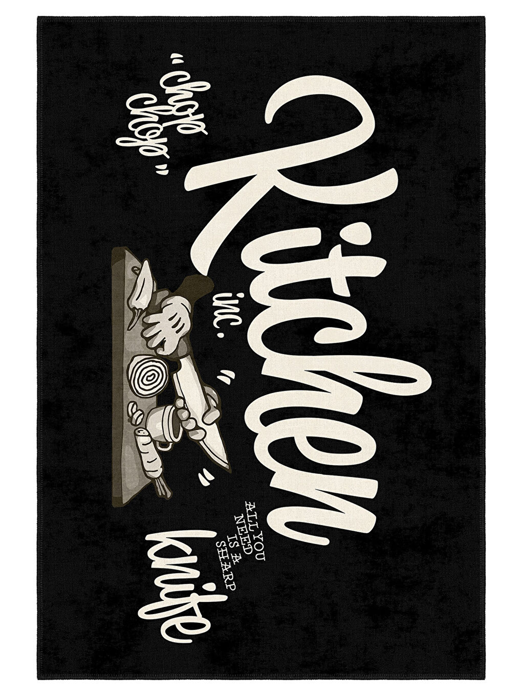 Siyah Dekoratif Özel Tasarım Yıkanabilir İnce Kaymaz Tabanlı Modern Halı KECE FR43