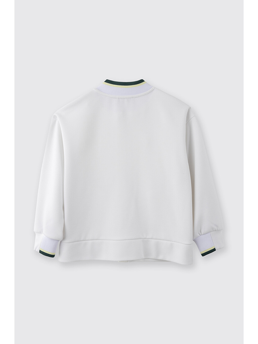 Erkek Çocuk Yakası Ribanalı Cepli Fermuarlı Ekru Sweatshirt-6