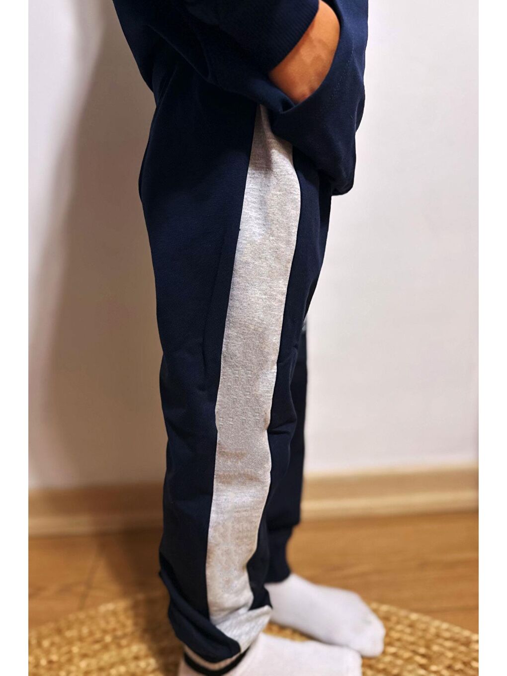 Erkek Çocuk Eşofman Takım Kapüşonlu Başarı Temalı Yazı Baskılı Lacivert (9 Yaş)-3