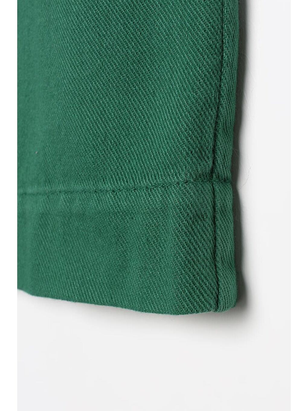 Yeşil-%100 Pamuk Bol Paça Cepli Pantolon-6