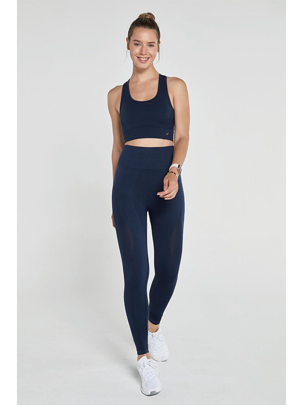 Gela Yüksek Bel, Esnek ve Toparlayıcı Spor Tayt Lacivert-3