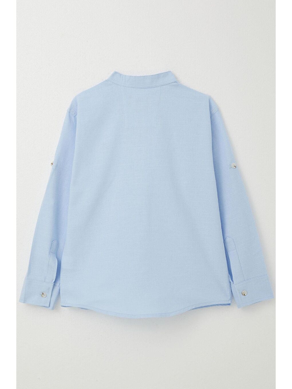 Erkek Çocuk Gömlek Harf Nakışlı Düğmeli Açık Mavi (8-12 Yaş)-4