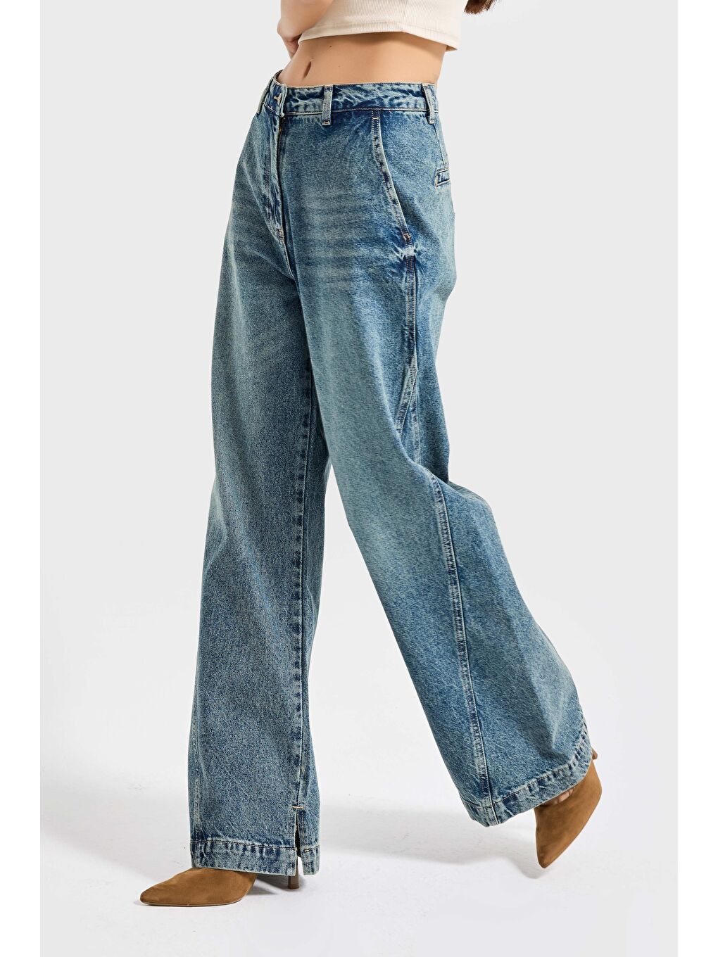 Mavi Kadın Jean Rengi 4w5-31 Barrel Fit Bol Kesim  83cm %100 Pamuk Denim Jean - S000410614-17234-2