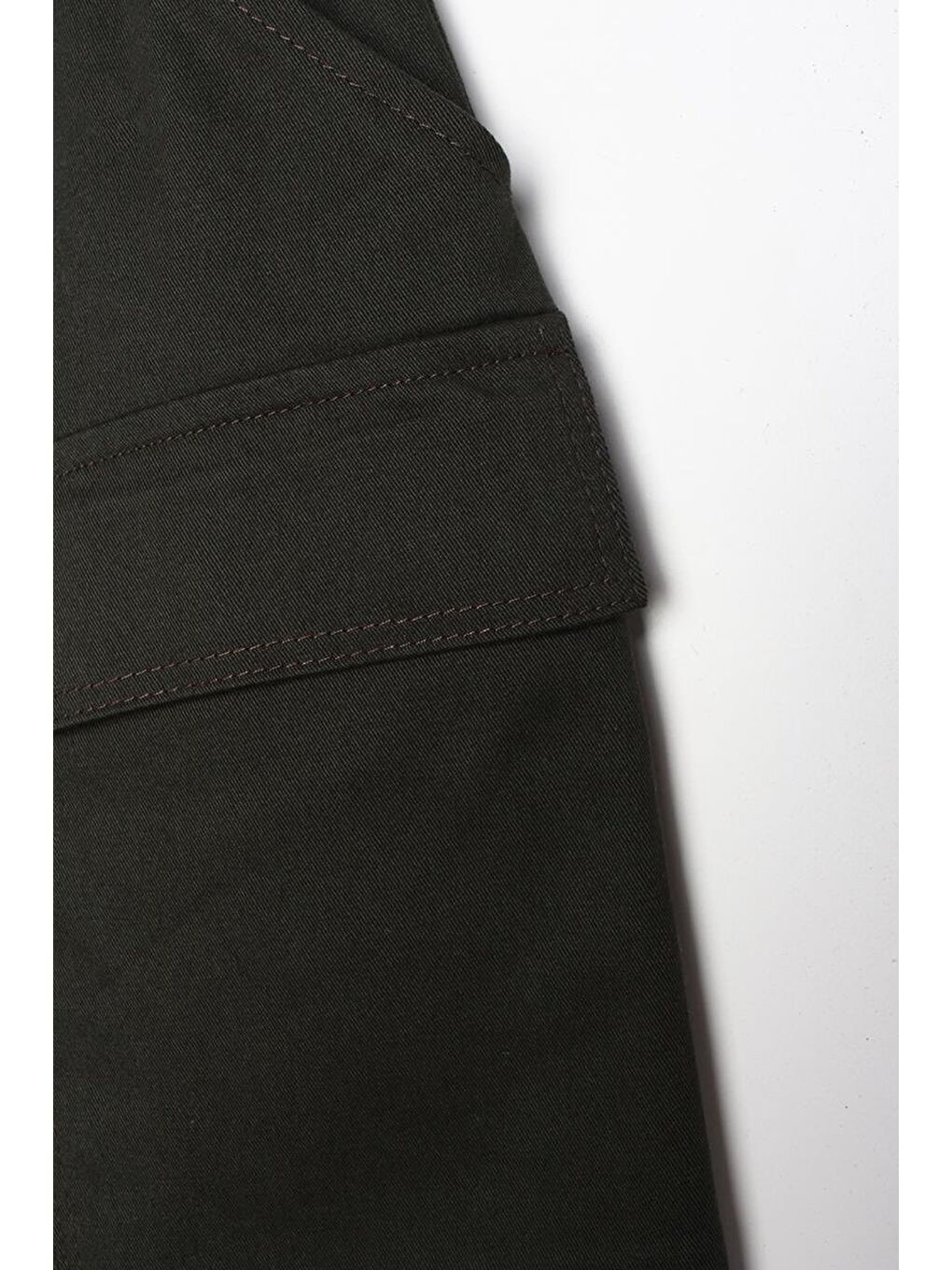 Haki-Palaska Kemerli Cepli Bol Paça Pantolon-3