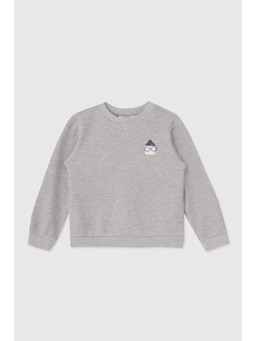 Erkek Bebek Yakası Düğmeli Gri-melanj Sweatshirt
