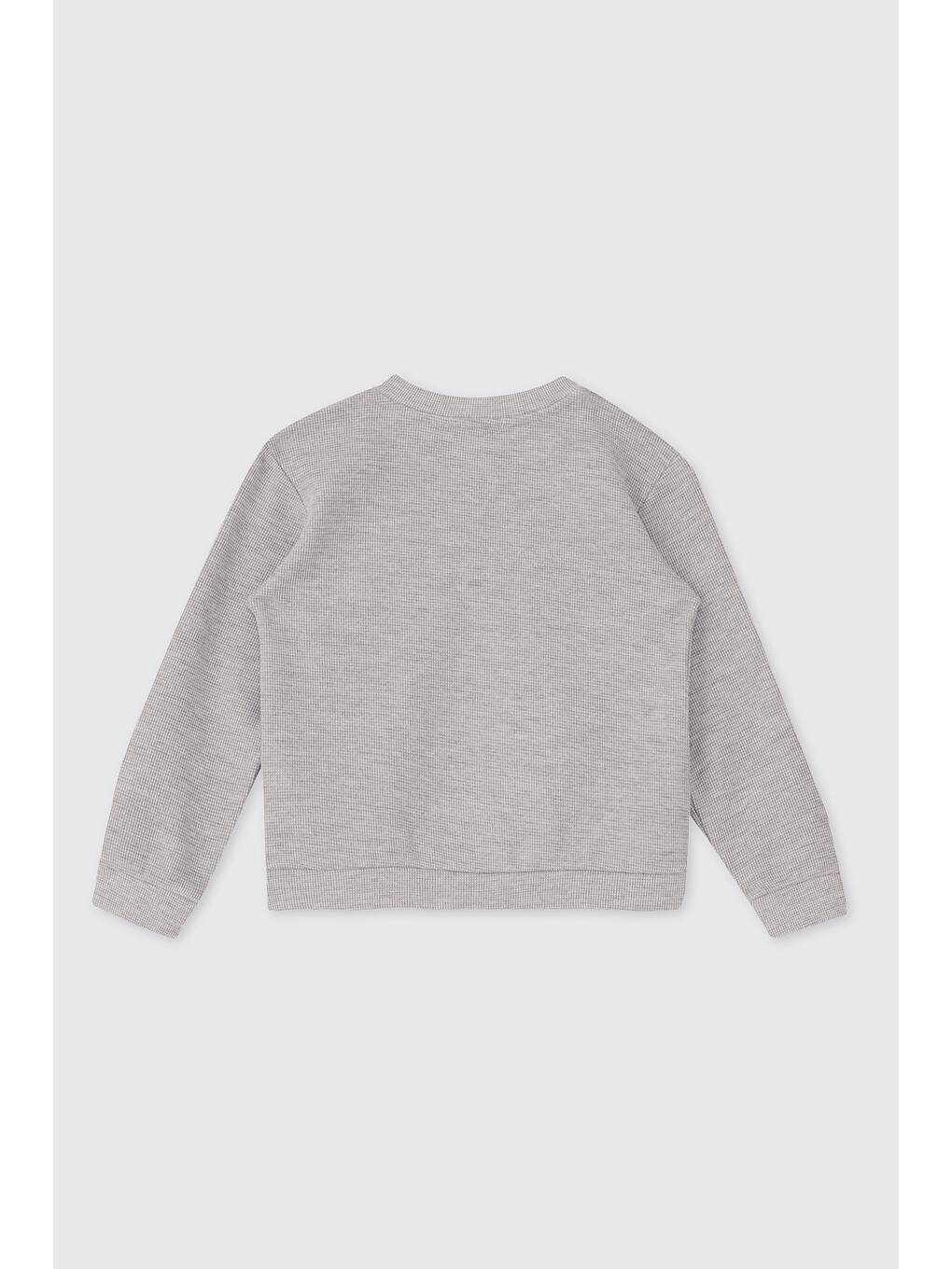 Erkek Bebek Yakası Düğmeli Gri-melanj Sweatshirt-1