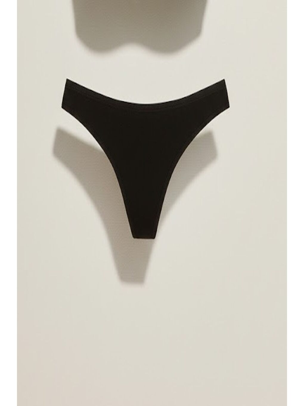 C12802 Kadın Yapıştırma Lazer Kesim String Külot Siyah