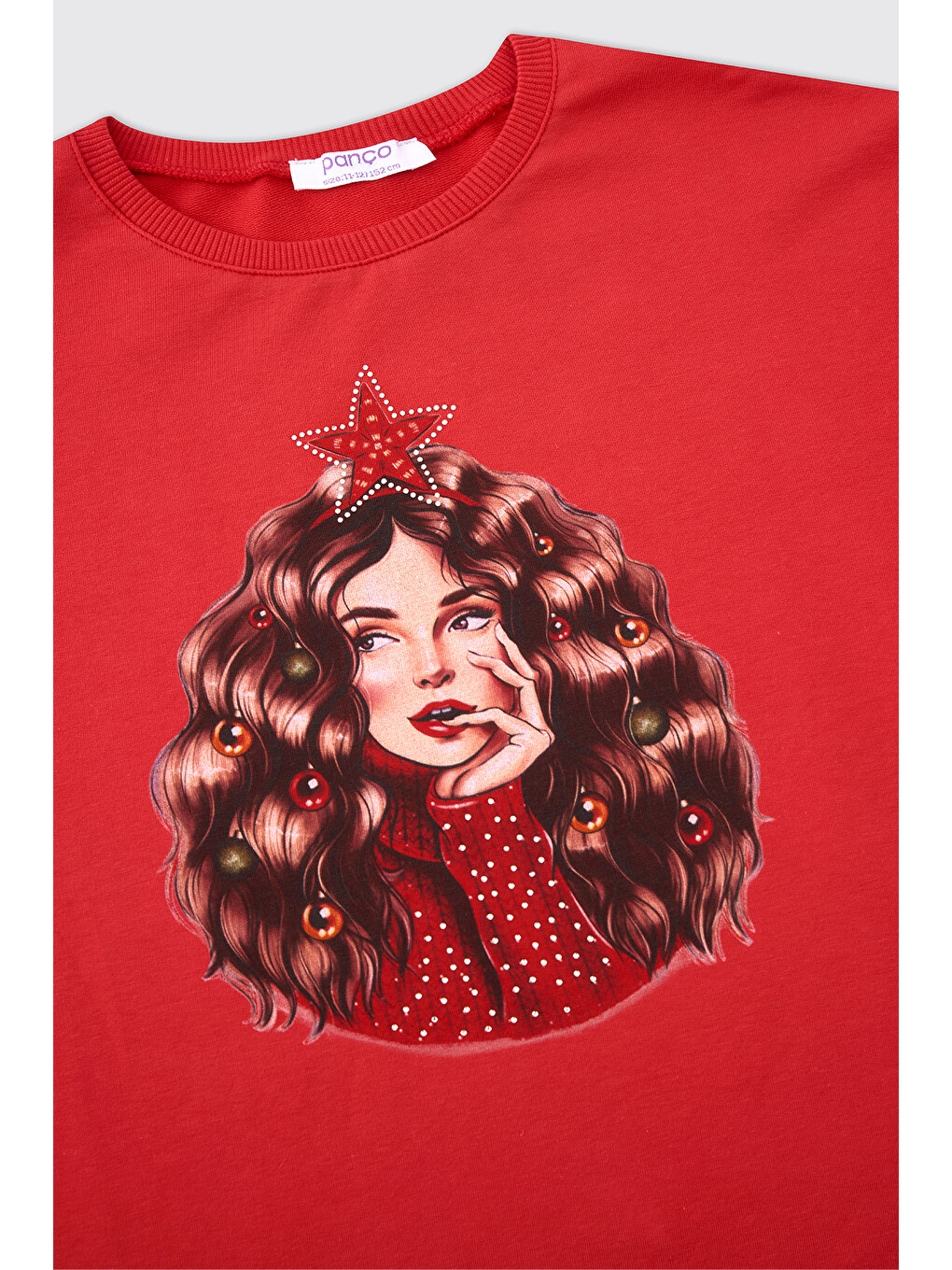 Kız Çocuk Kırmızı Sweatshirt-2