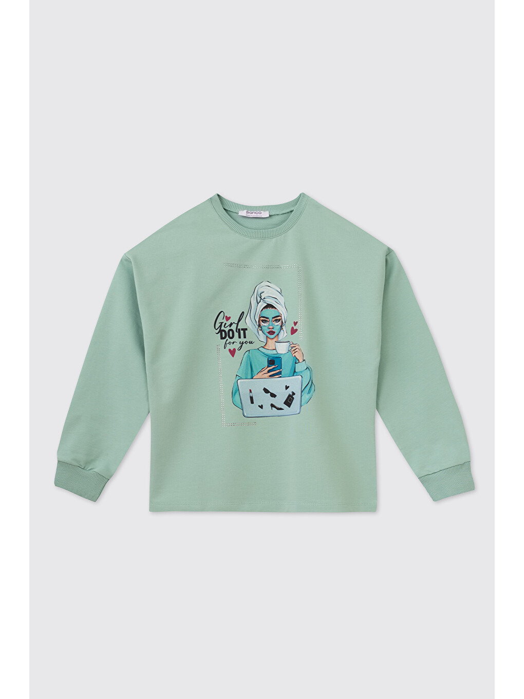 Yeşil Kız Çocuk Mint Sweatshirt