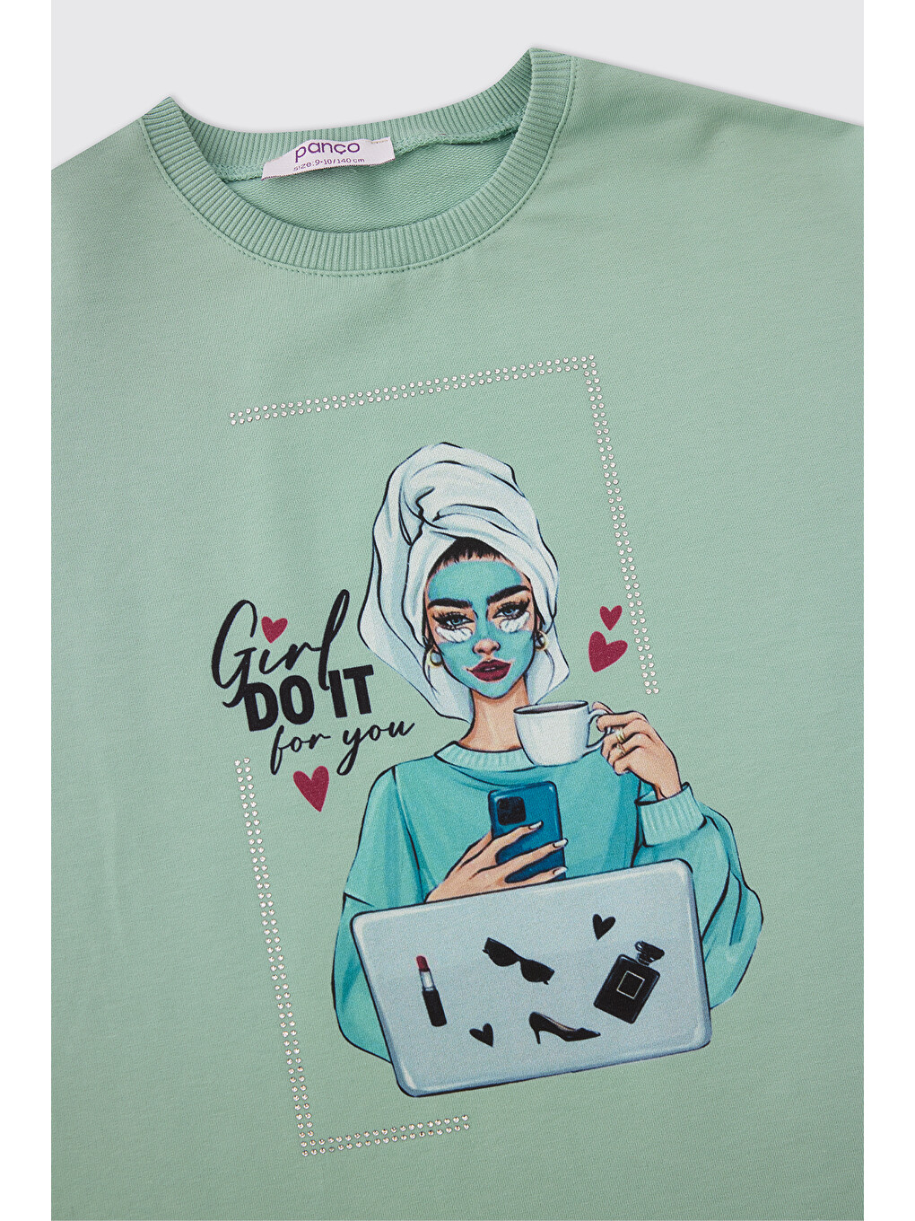 Yeşil Kız Çocuk Mint Sweatshirt-2