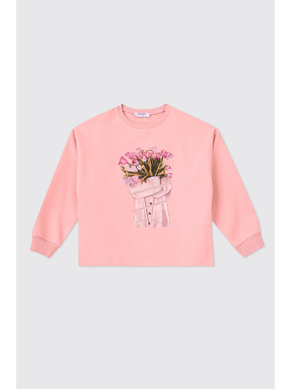 Pembe Kız Çocuk Pudra Sweatshirt