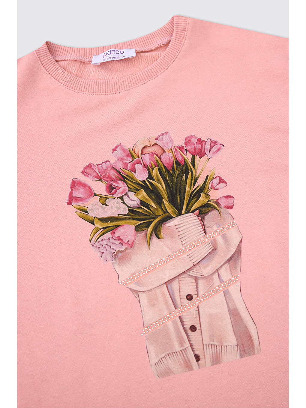 Pembe Kız Çocuk Pudra Sweatshirt-2