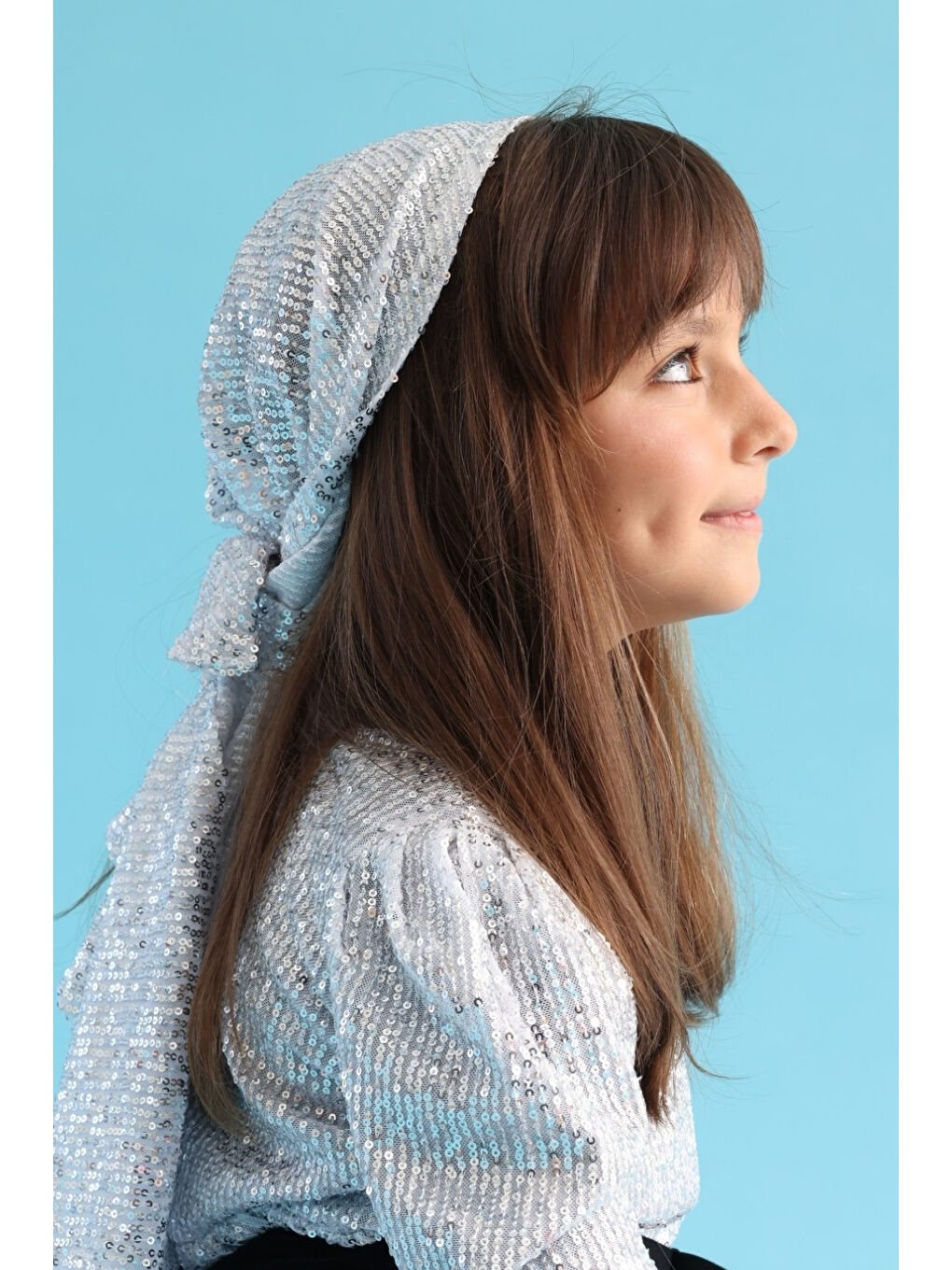 Pembe Pullu Kız Çocuk Üçgen Bandana-1