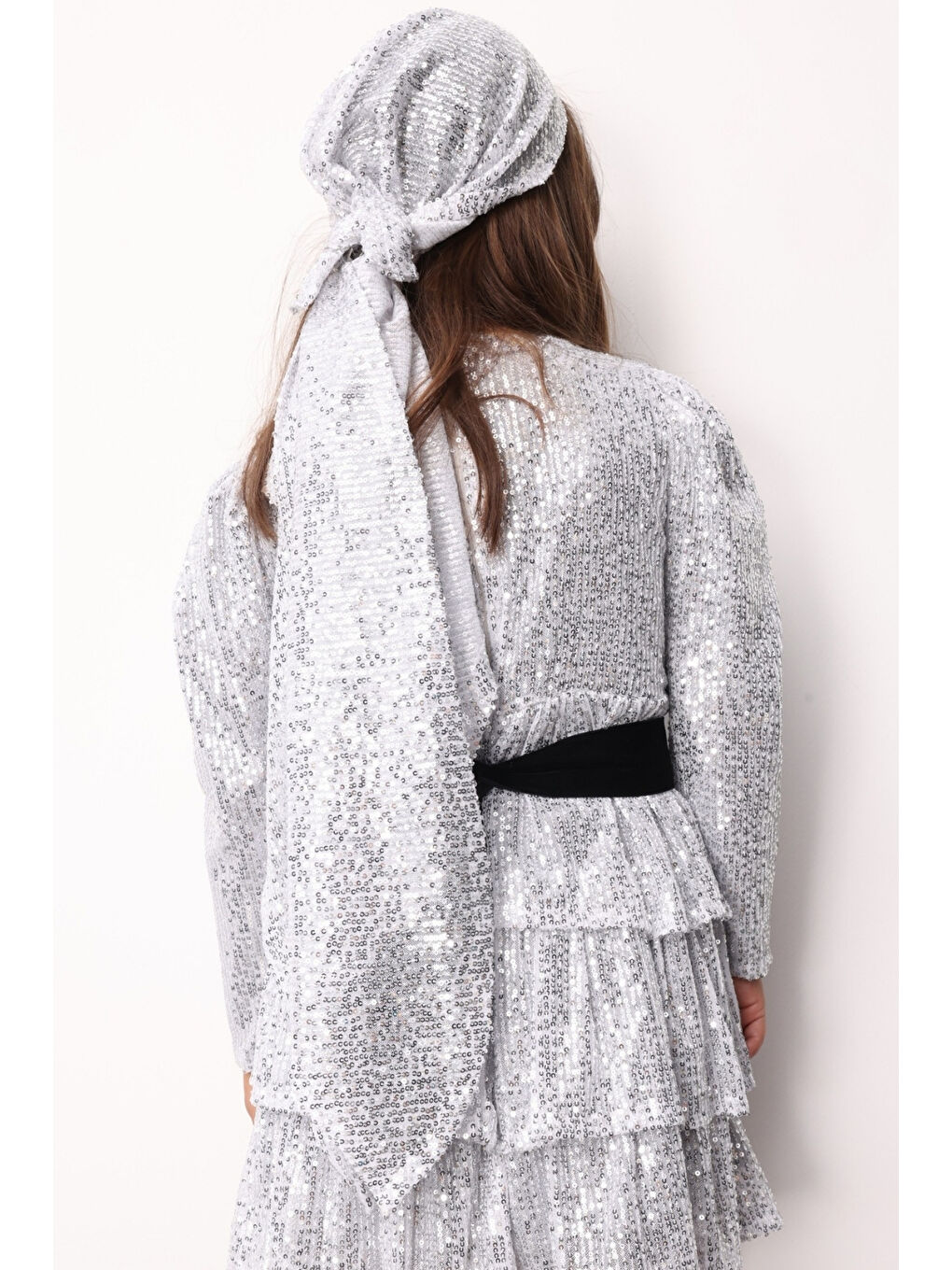 Pembe Pullu Kız Çocuk Üçgen Bandana-2