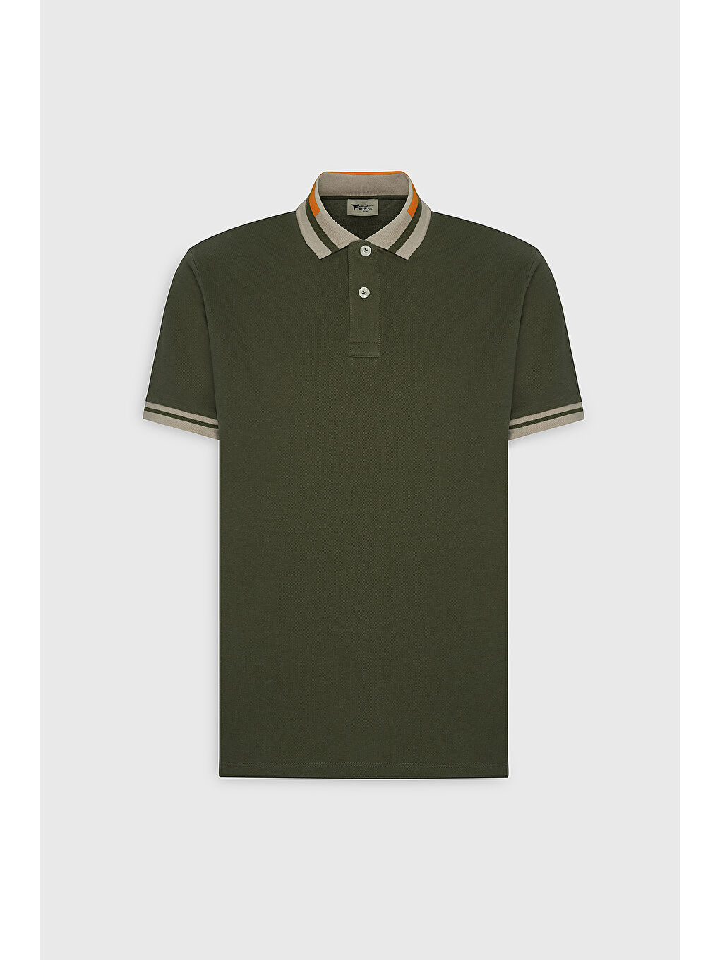 Erkek Haki Slim Fit Dar Kesim %100 Pamuk Polo Yaka Tişört-10