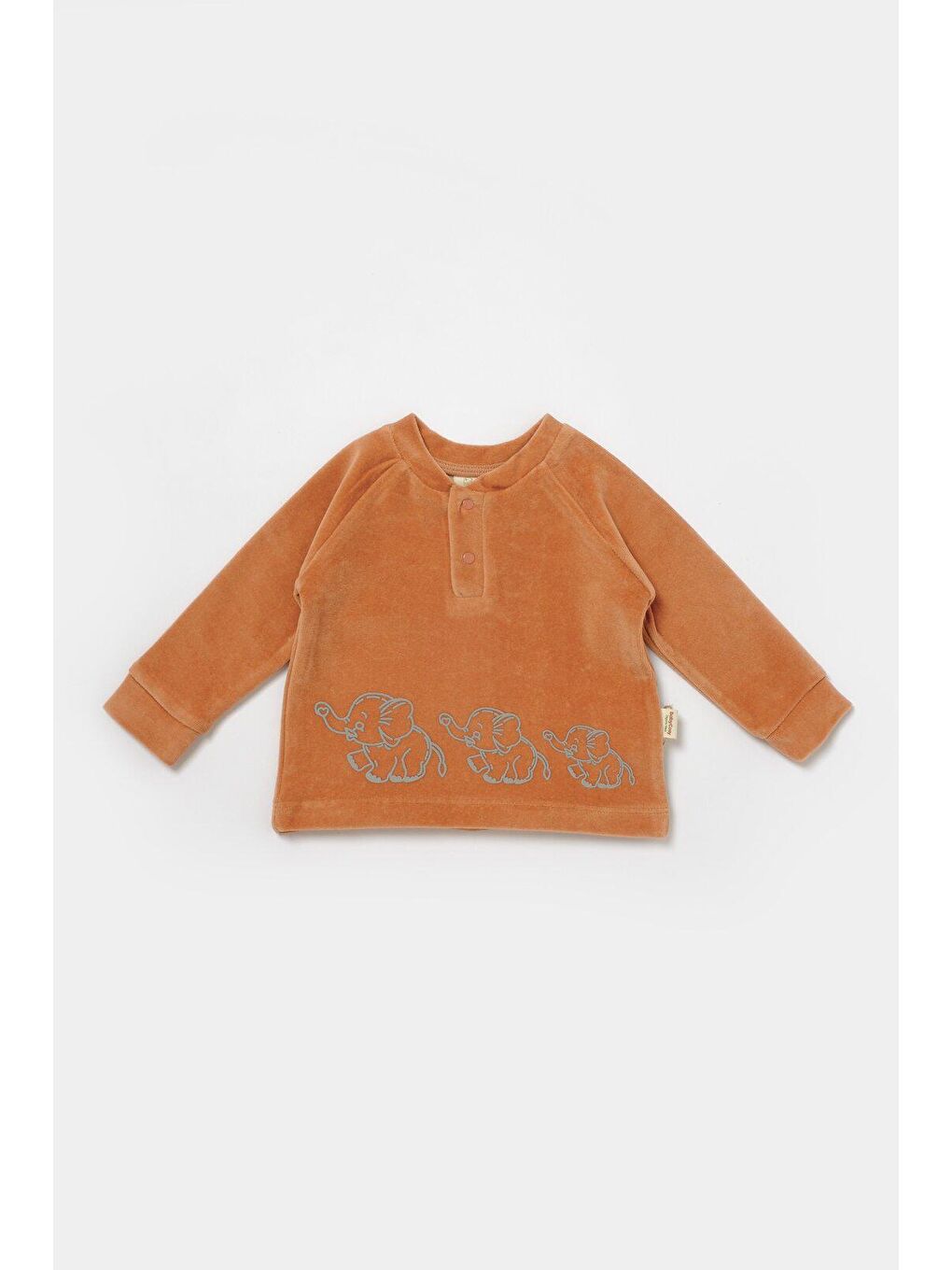 BabyCosy Organic  Kahverengi Kadife Alt & Üst Takım - 3
