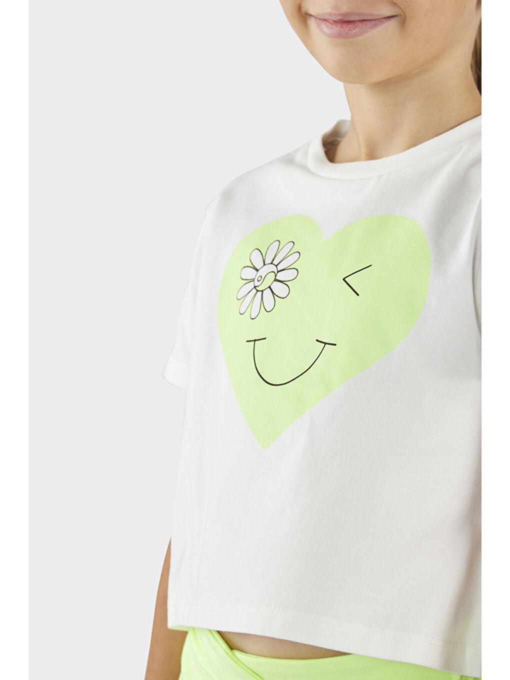 Kız Çocuk Baskı Detaylı 2'li Sarı Takım-1