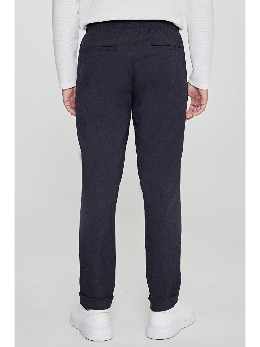 Erkek Antrasit Slim Fit Rahat Kesim Beli Bağlamalı Yan Cepli Jogger Pantolon-6