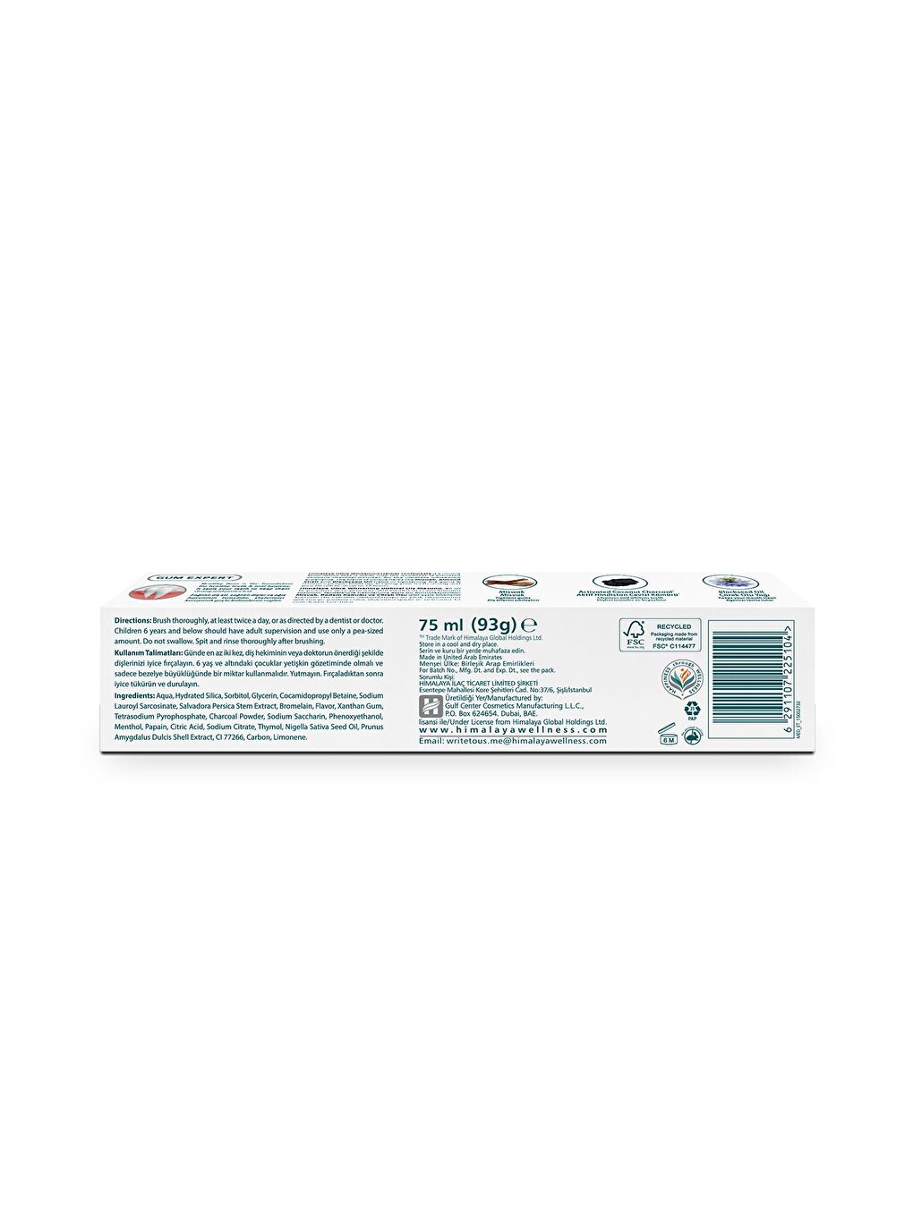 Ultra Whitening Bitkisel Beyazlatıcı Diş Macunu 75 Ml, Kimyasal Beyazlatıcı İçermez, Aktif Kömür-1