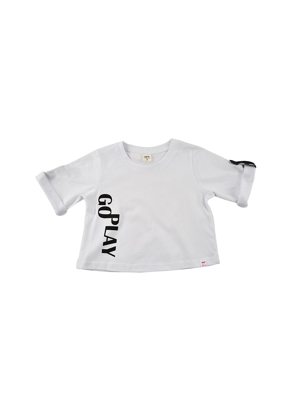 Kız Çocuk Go Play Baskılı Kolları Katlamalı Beyaz Tişört (4-12yaş)-2