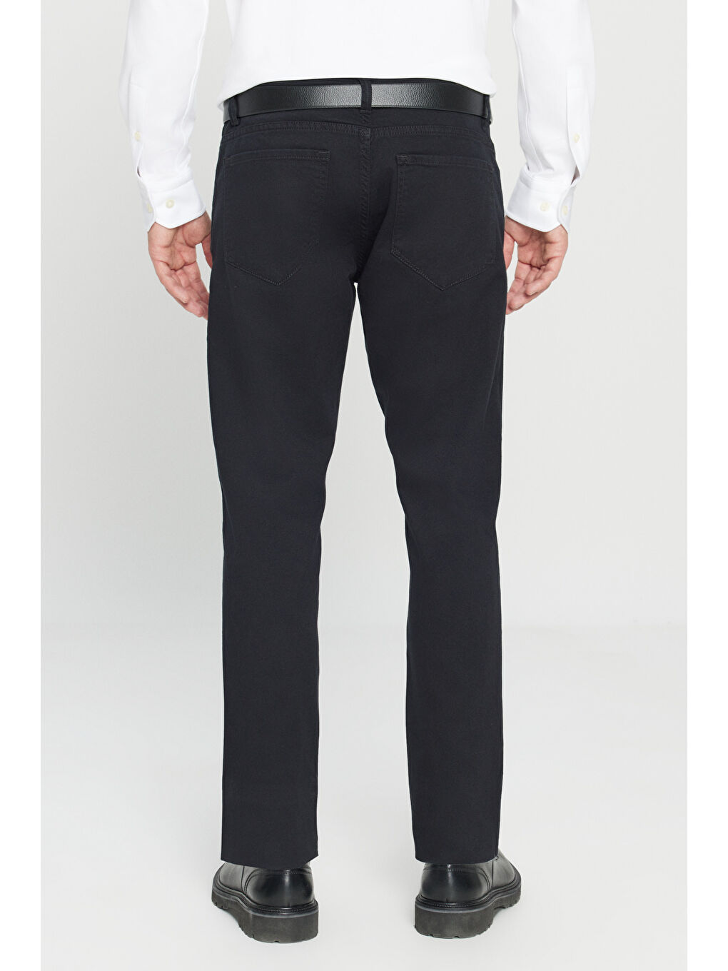 Erkek Siyah Slim Fit Dar Kesim 5 Cep Pamuklu Esnek Chino Pantolon-8