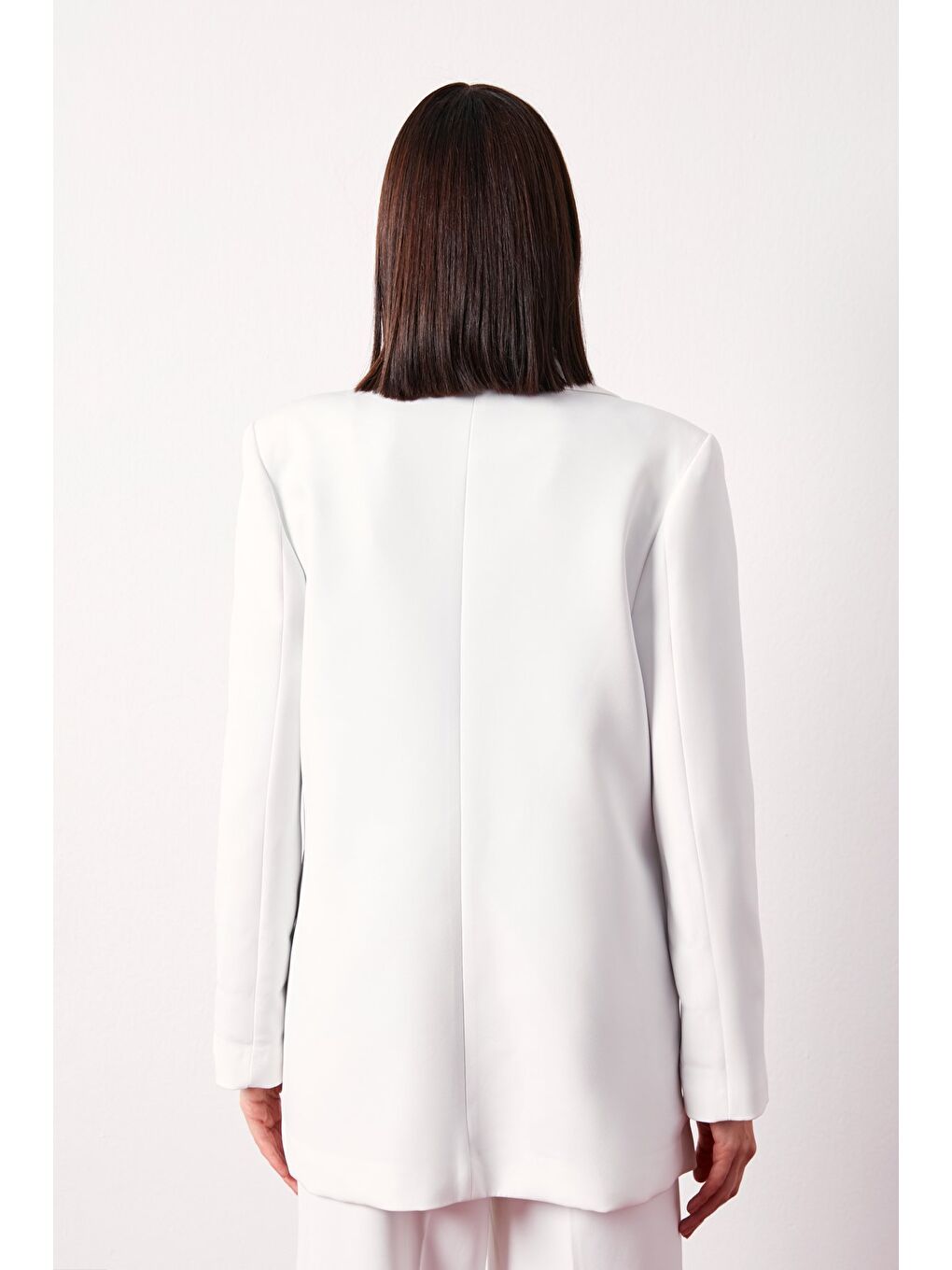 Zebra Astarlı Uzun Ceket - Ekru-7