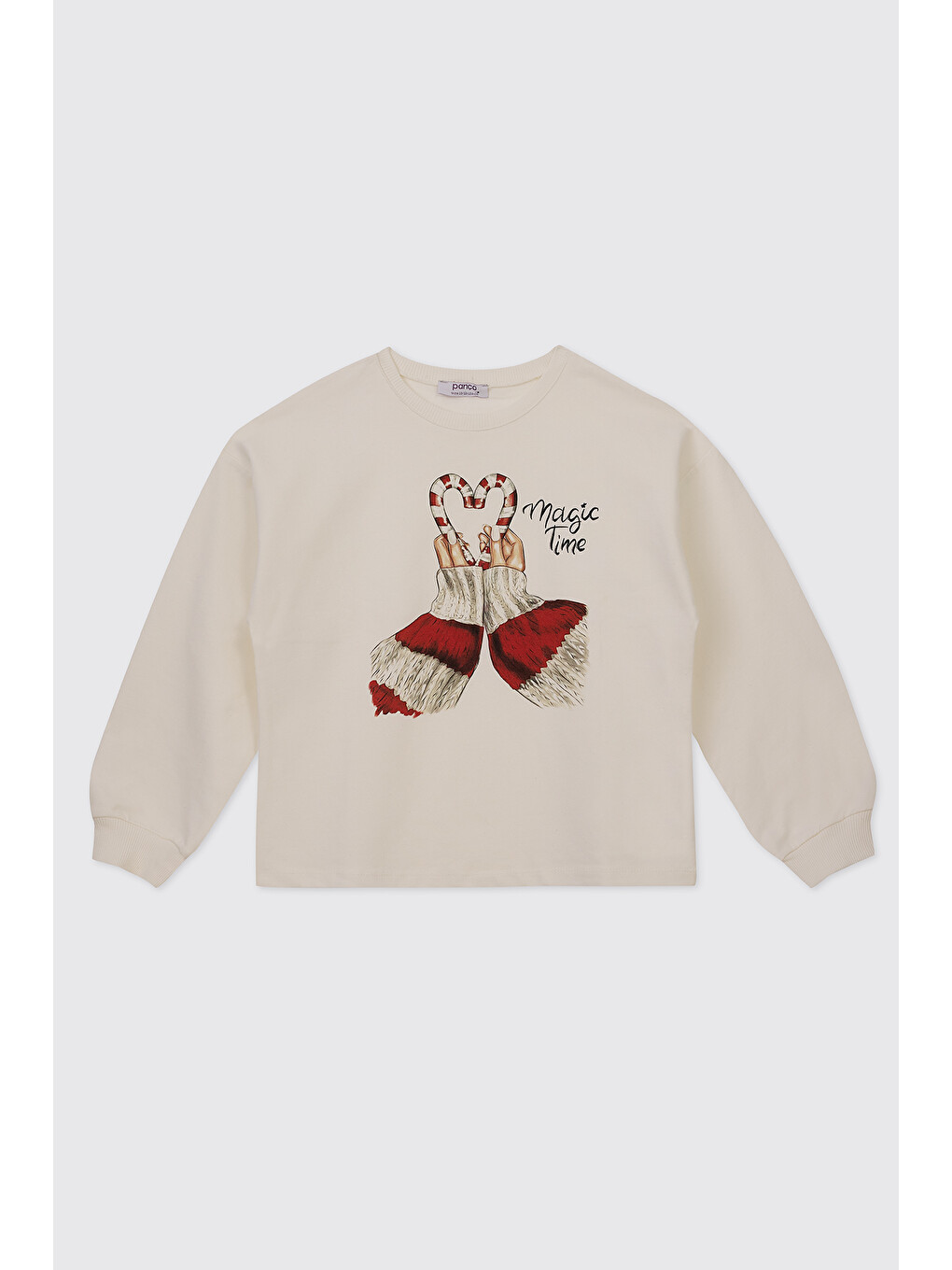 Kız Çocuk Ekru Sweatshirt