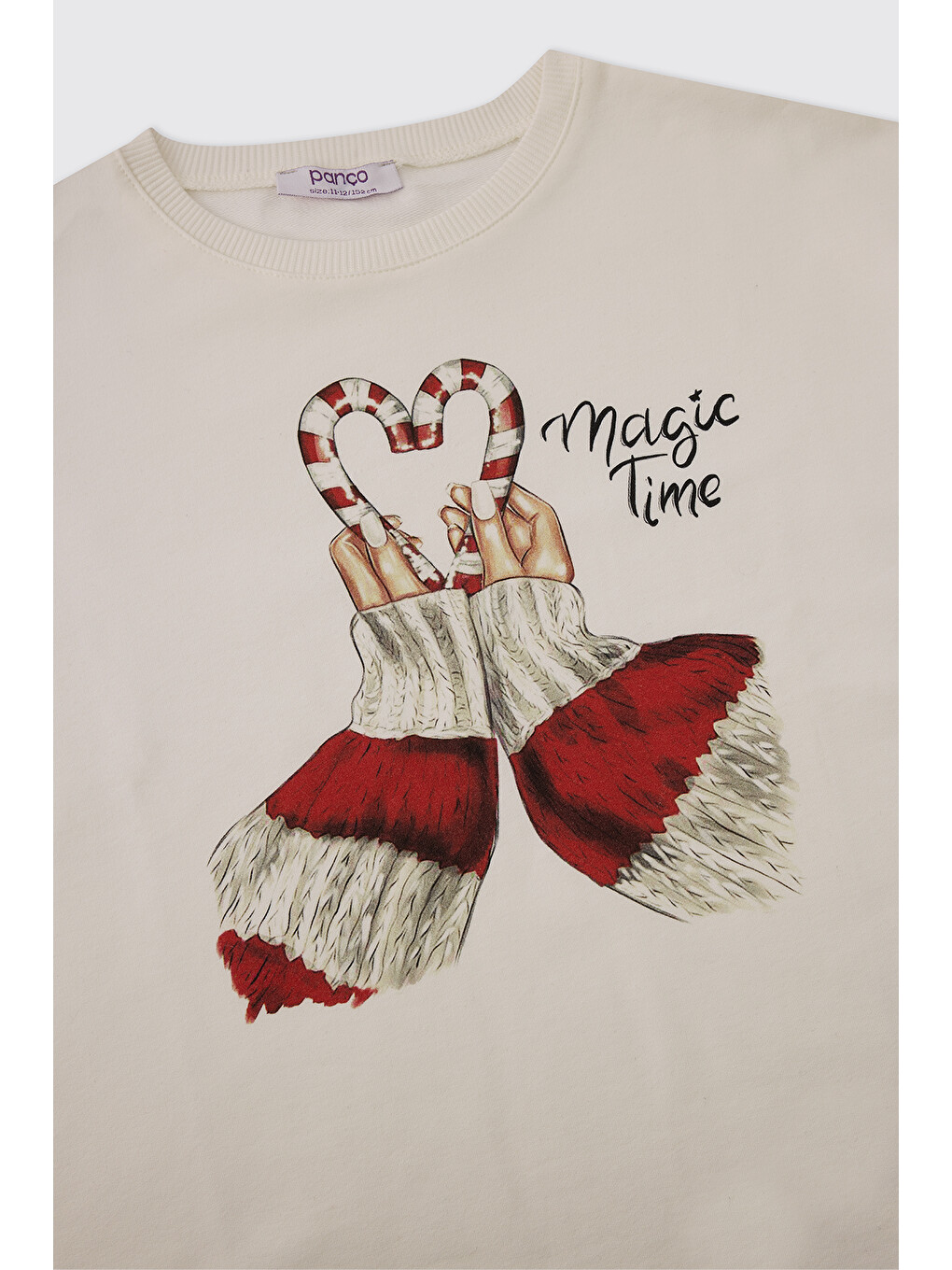 Kız Çocuk Ekru Sweatshirt-2