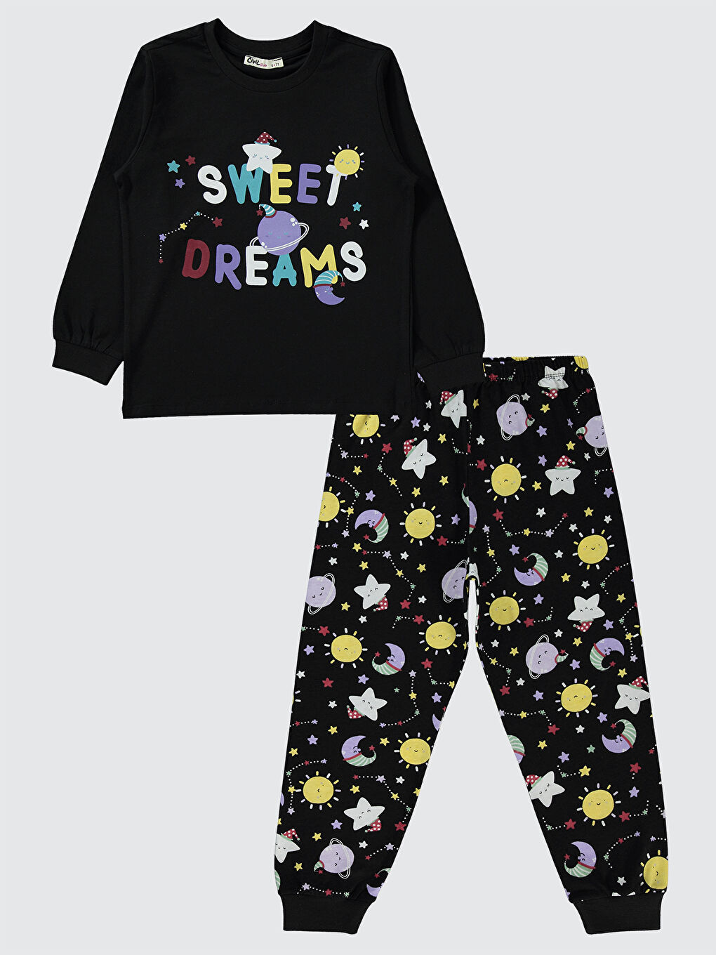 Girls Kız Çocuk Pijama Takımı 10-13 Yaş Siyah